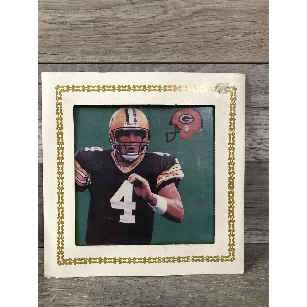 Vintage Brett Favre Green Bay Packers Photo NFL OS Green Fair Cardboard Frame